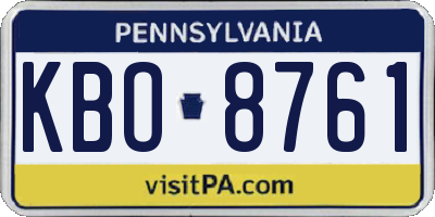 PA license plate KBO8761