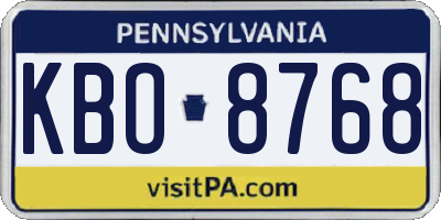 PA license plate KBO8768
