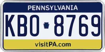 PA license plate KBO8769
