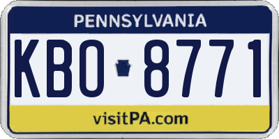 PA license plate KBO8771