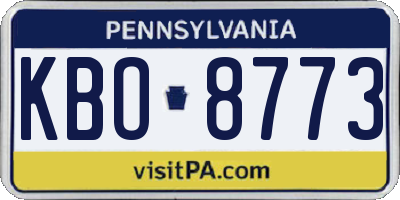 PA license plate KBO8773