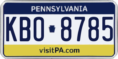 PA license plate KBO8785