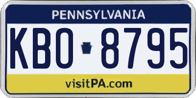 PA license plate KBO8795