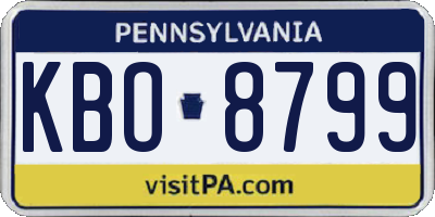 PA license plate KBO8799