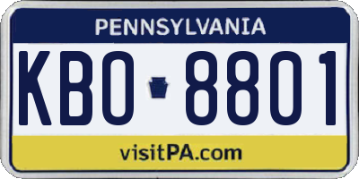 PA license plate KBO8801