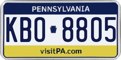 PA license plate KBO8805