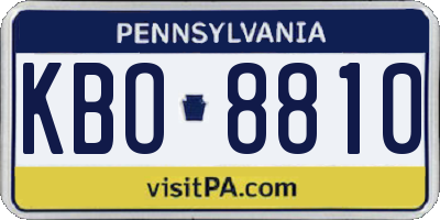 PA license plate KBO8810