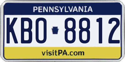 PA license plate KBO8812