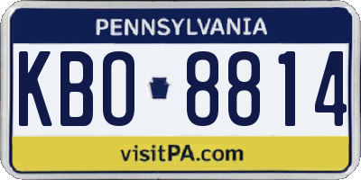 PA license plate KBO8814
