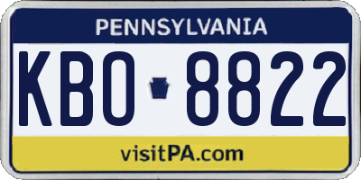 PA license plate KBO8822