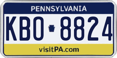PA license plate KBO8824