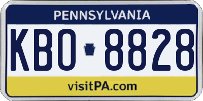 PA license plate KBO8828