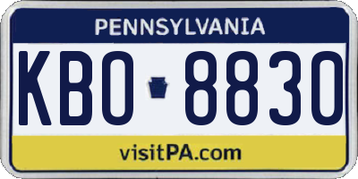 PA license plate KBO8830