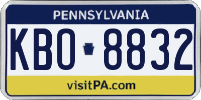 PA license plate KBO8832