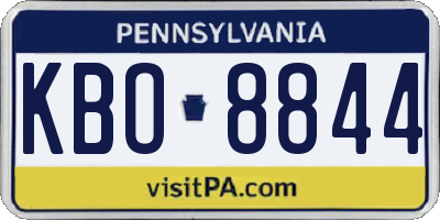 PA license plate KBO8844