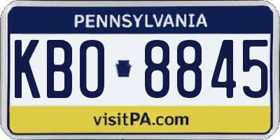 PA license plate KBO8845