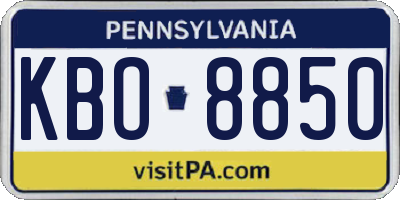 PA license plate KBO8850