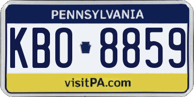 PA license plate KBO8859
