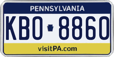 PA license plate KBO8860