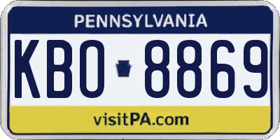 PA license plate KBO8869