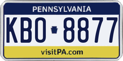PA license plate KBO8877