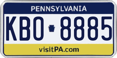 PA license plate KBO8885