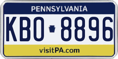 PA license plate KBO8896