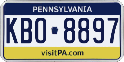 PA license plate KBO8897