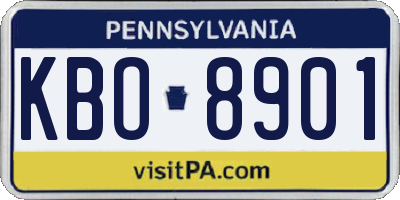 PA license plate KBO8901
