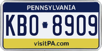 PA license plate KBO8909