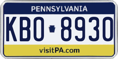 PA license plate KBO8930