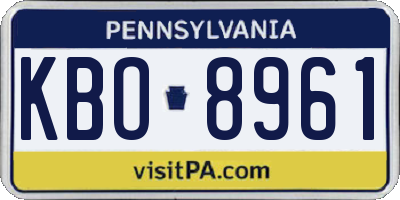 PA license plate KBO8961