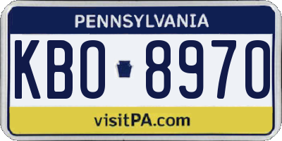 PA license plate KBO8970