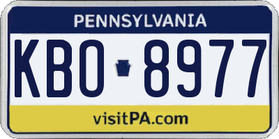PA license plate KBO8977