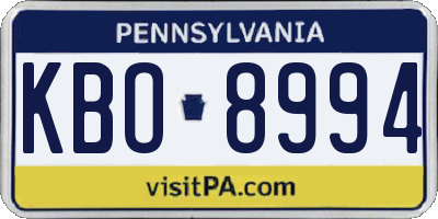 PA license plate KBO8994