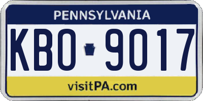 PA license plate KBO9017
