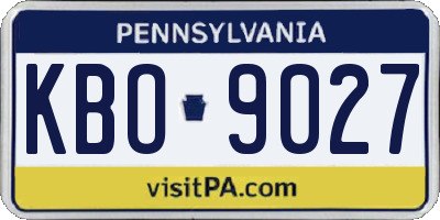PA license plate KBO9027