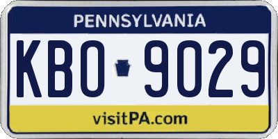 PA license plate KBO9029