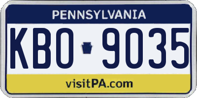 PA license plate KBO9035
