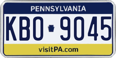 PA license plate KBO9045