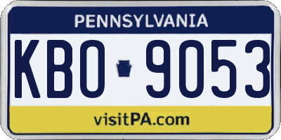 PA license plate KBO9053