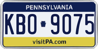 PA license plate KBO9075