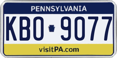 PA license plate KBO9077