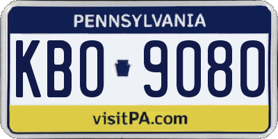 PA license plate KBO9080