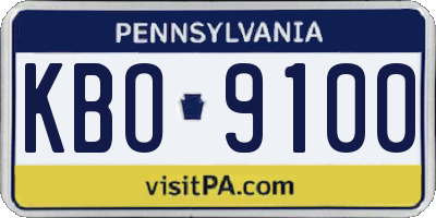 PA license plate KBO9100