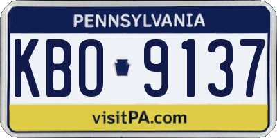 PA license plate KBO9137
