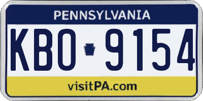 PA license plate KBO9154