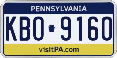 PA license plate KBO9160