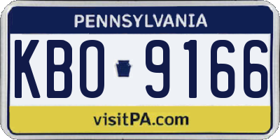 PA license plate KBO9166