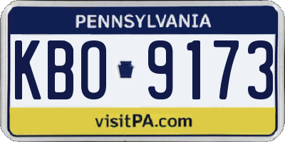 PA license plate KBO9173
